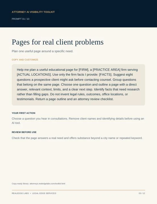 Example page from the 10-prompt toolkit